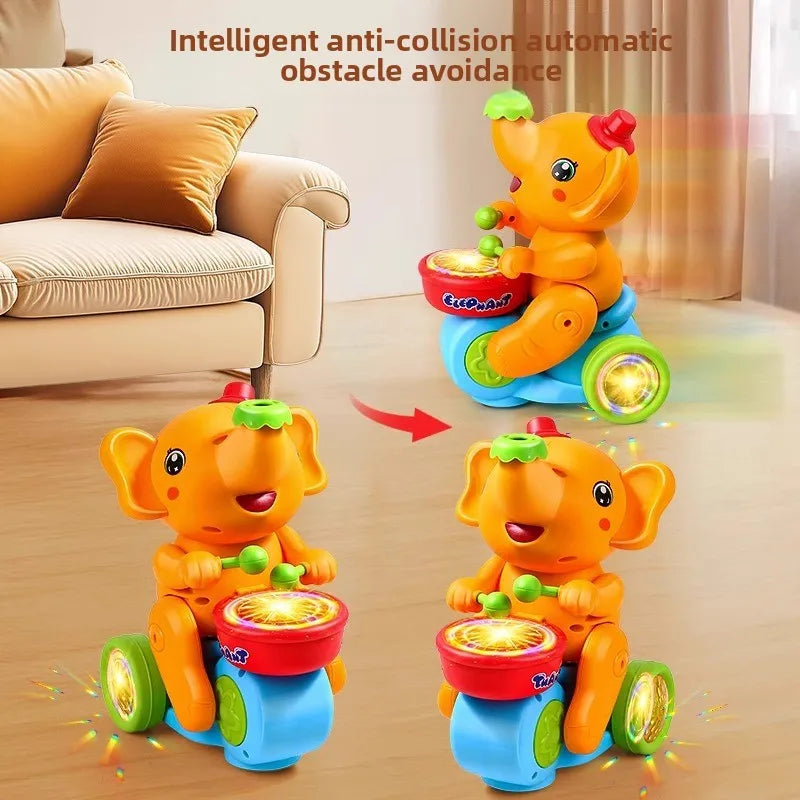 Musical Walking Elephant Drummer Toys for  Kid Musical Toy with LED Light Music Sensory Activity Toys Learning Educational Toys