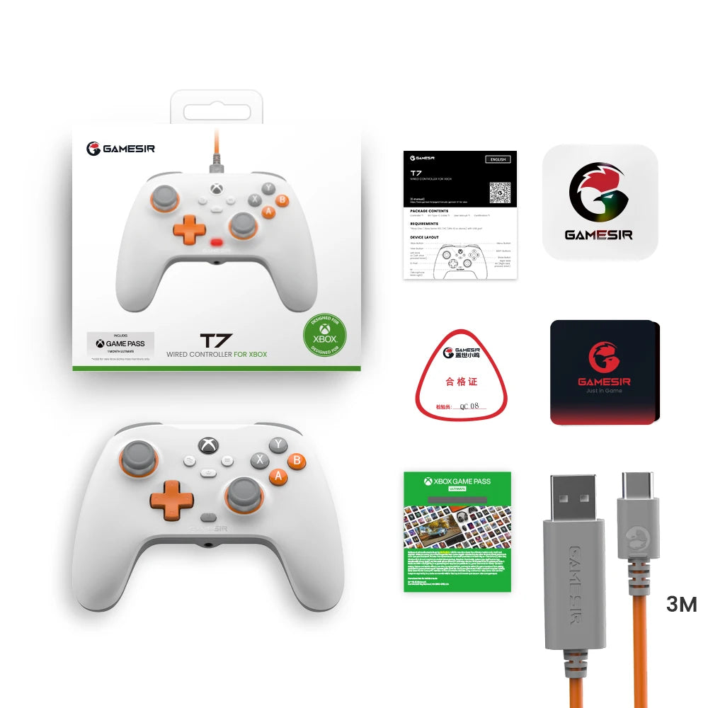 GameSir T7 Wired Xbox Controller for Series X/S & Xbox One | Hall Effect Joysticks & Triggers, Plug-and-Play Gaming