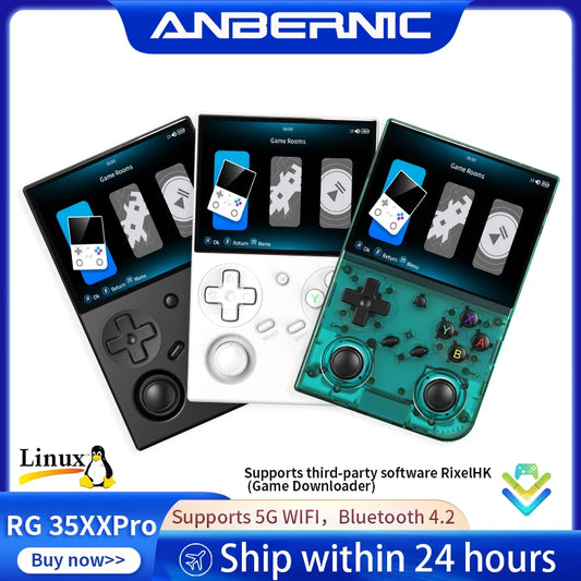 Anbernic RG 35XXPro Retro Handheld Game Console 3.5" IPS Screen Linux 64bit 3200mAh Gaming Player Support RixelHK WiFi Streaming