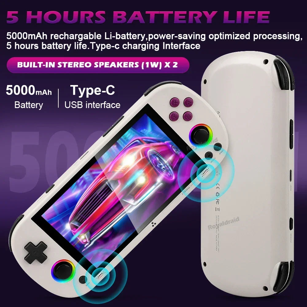Trimui Smart Pro Handheld Game Console 4.96''IPS Screen Joystick RGB Lighting Linux System Smartpro Retro Video Game Player Gift