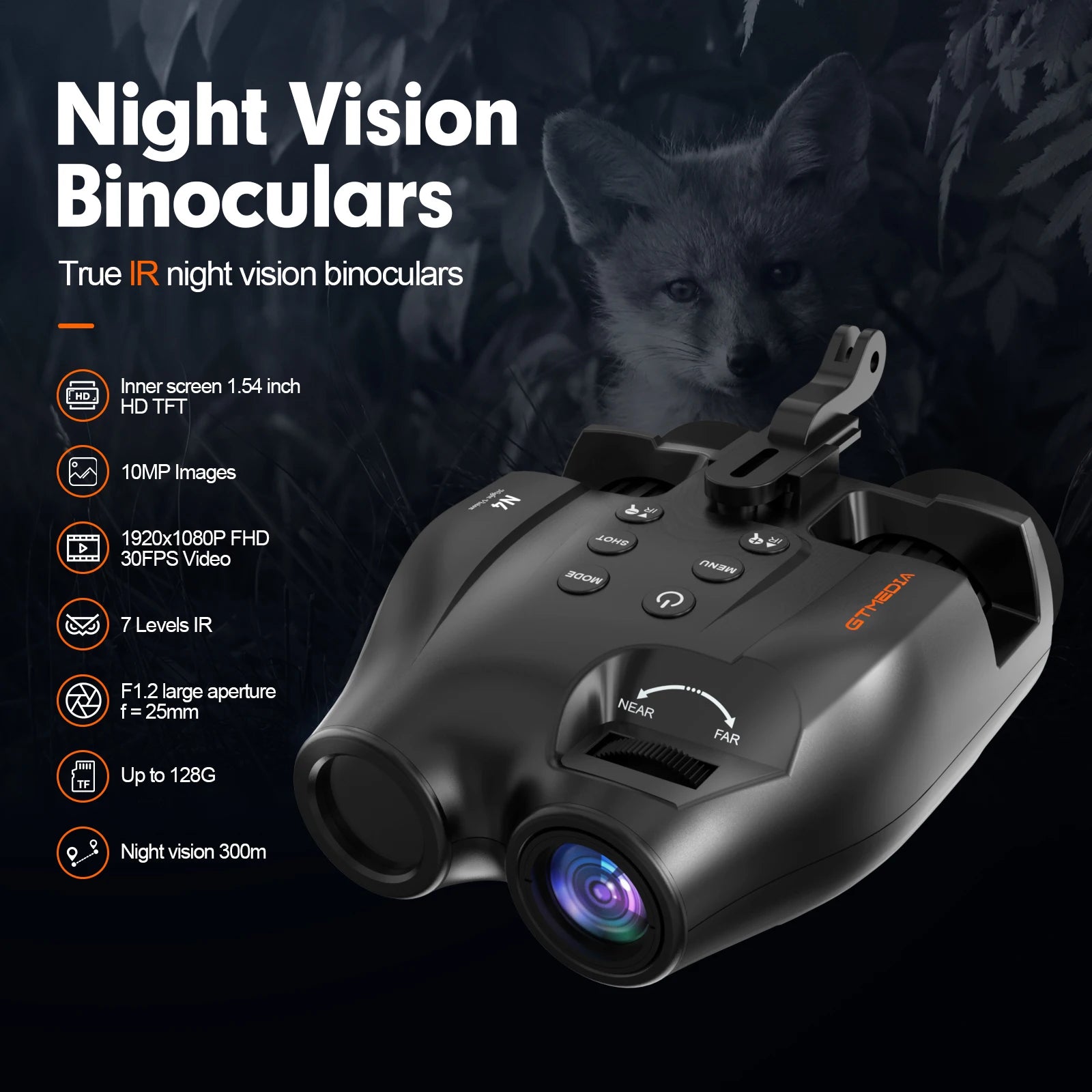 Gtmedia N4 Night Vision Binoculars Featuring Adjustable Brightness 5x Zoom And 1080p Video Recording For Outdoor Adventures