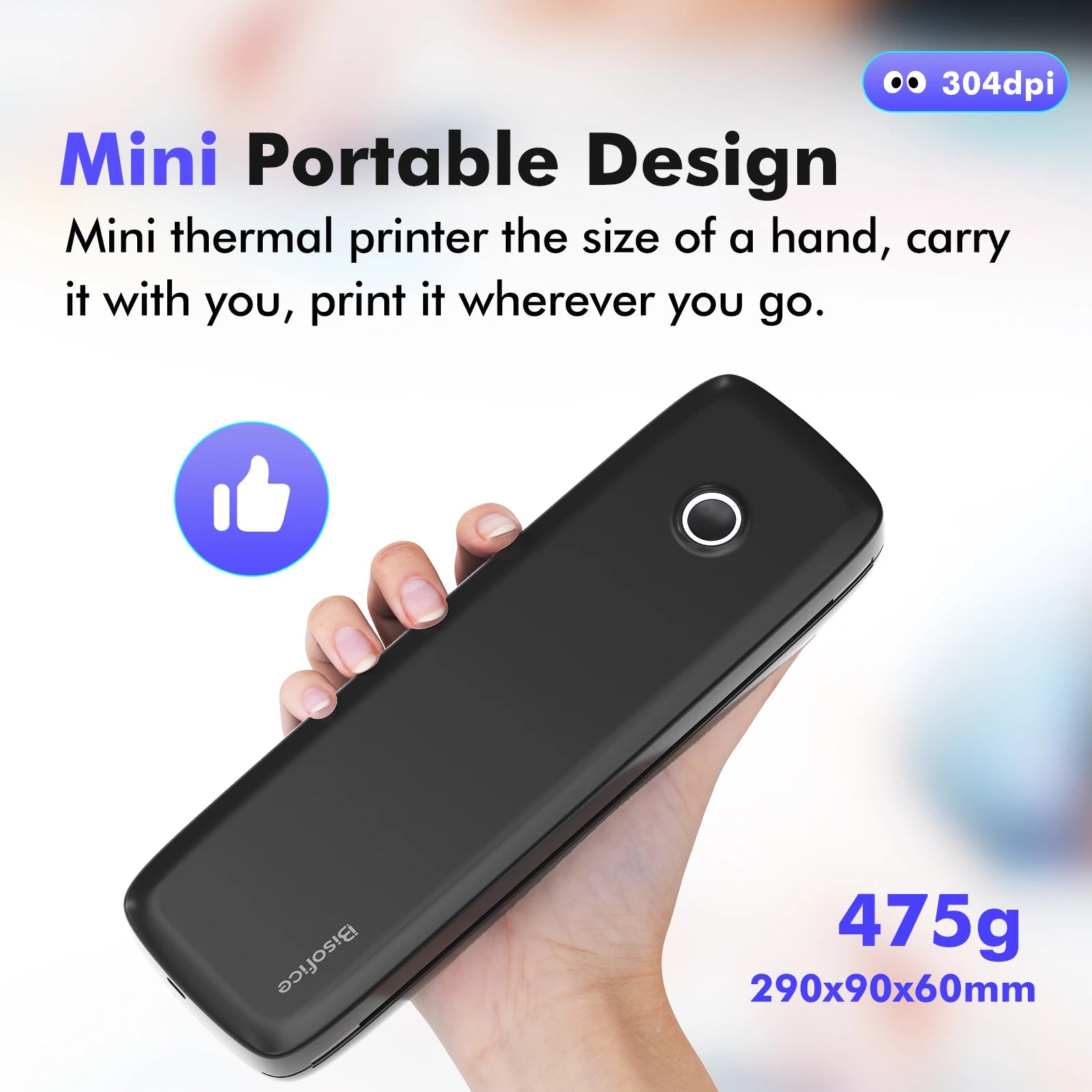 L81 A4 Thermal Printer Portable Printers Wireless Multi Size Versatile Mobile Thermal Printer 304DPI Study Office Work Tools