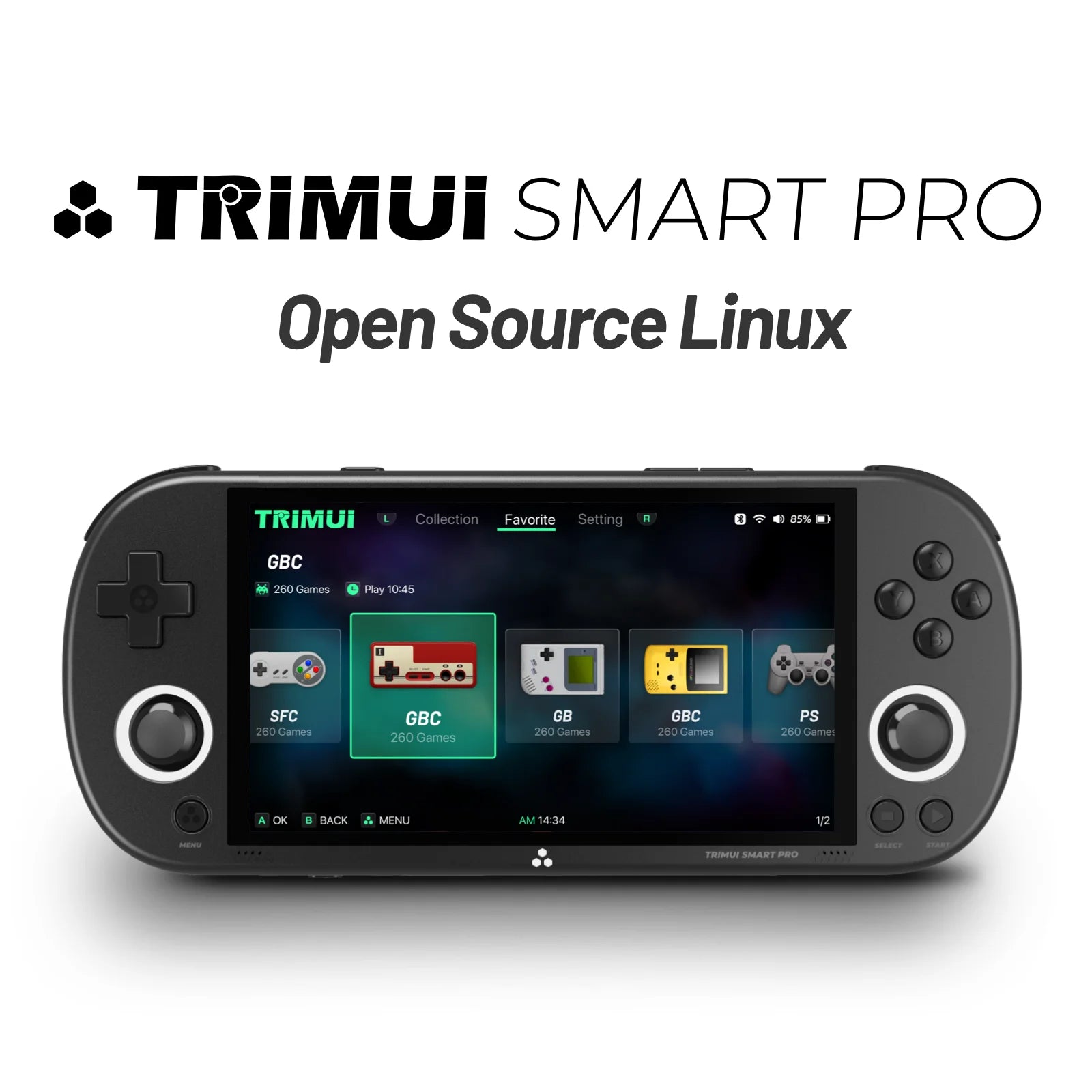 Trimui Smart Pro Handheld Game Console 4.96''IPS Screen Joystick RGB Lighting Linux System Smartpro Retro Video Game Player Gift
