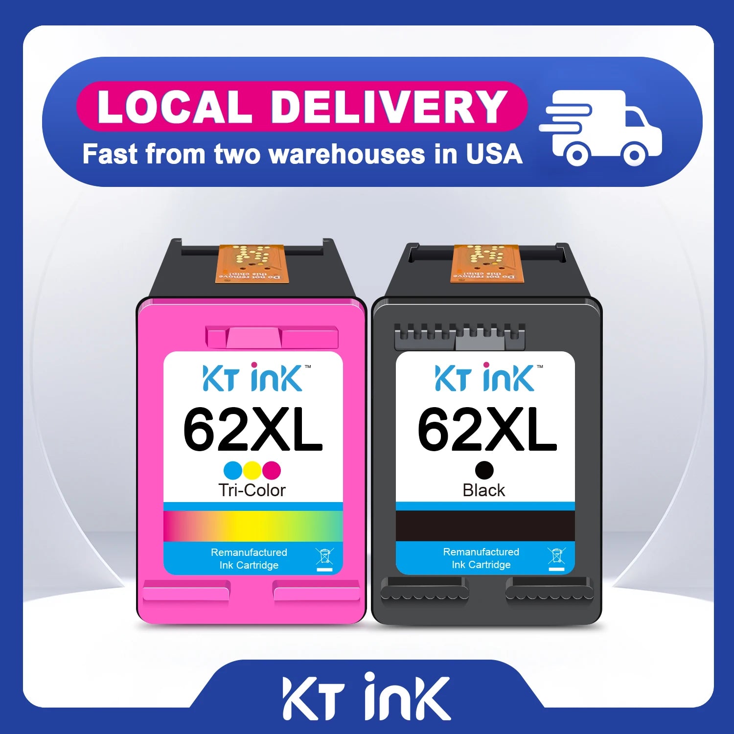 Ink 62 XL Cartridge Compatible for 62XL hp Printer Ink Black Tri-Color for Envy 5540 5640 7640 8000 Officejet 5740 200 250 8040