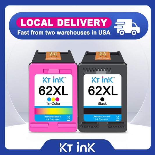 Ink 62 XL Cartridge Compatible for 62XL hp Printer Ink Black Tri-Color for Envy 5540 5640 7640 8000 Officejet 5740 200 250 8040