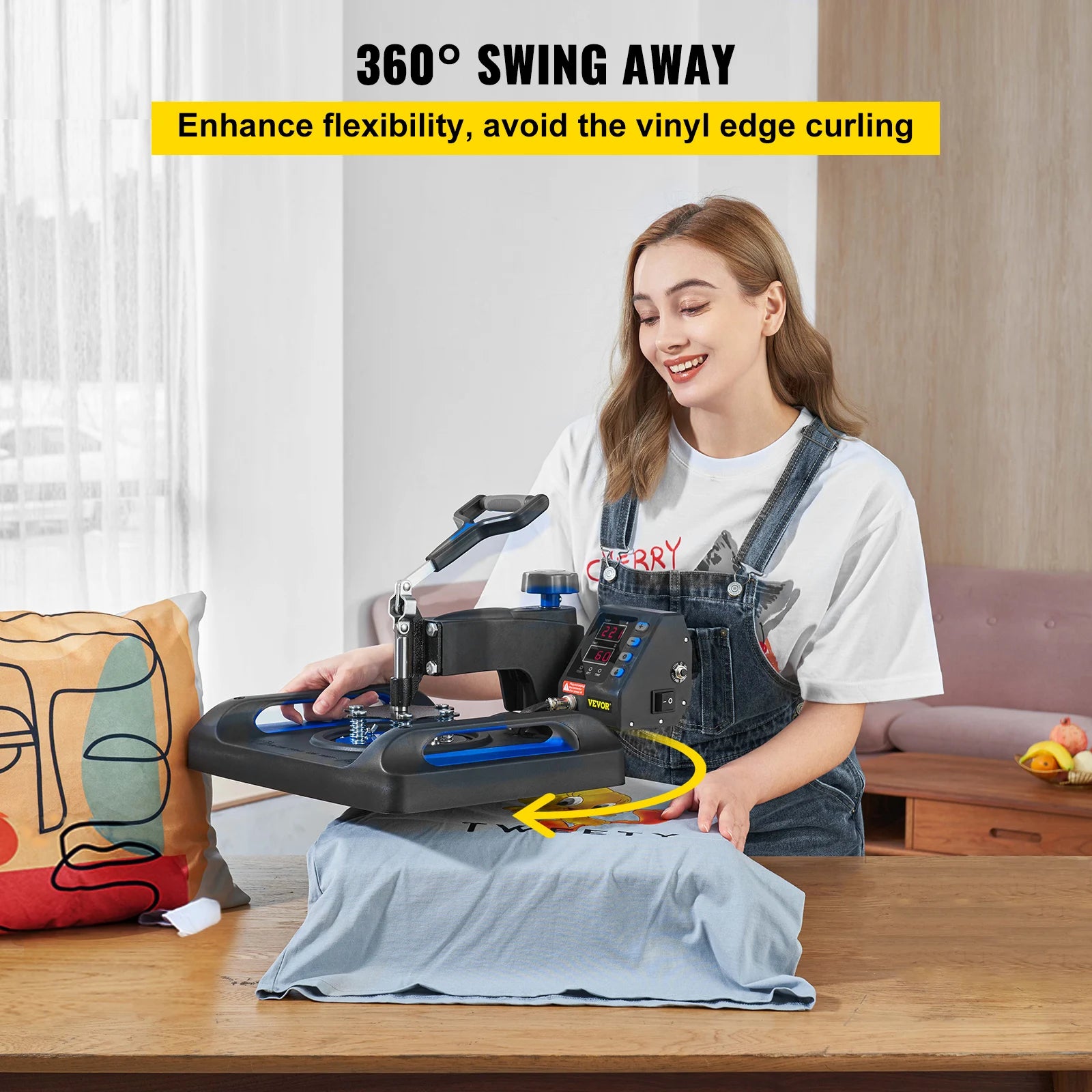 SucceBuy Heat Press Machine 12 x 15 /15x15 Inches Fast Heating 360 Swing Away Digital Sublimation T-shirt Vinyl Transfer Printer