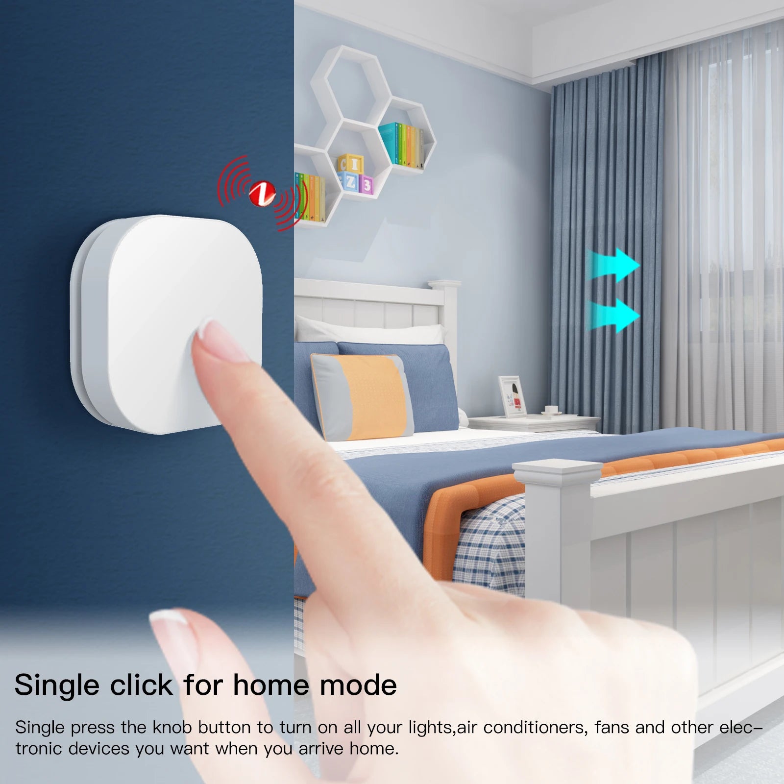 Tuya ZigBee Smart Key Switch Wireless Remote Control Key Controller Multi-scene Linkage Smart Switch Battery Powered Automation
