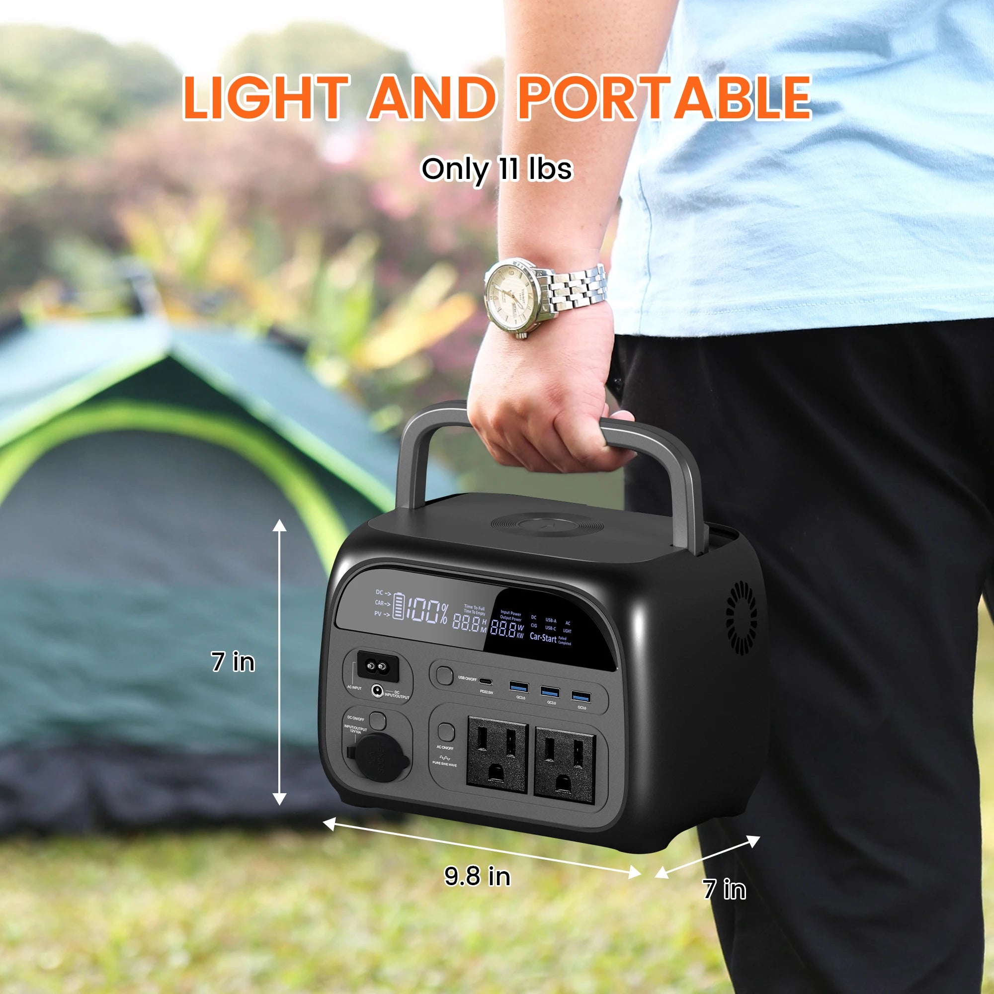 CTOLITY AP400 345WH 500W Portable Power Station 108000mAh Camping Lifepo4 PowerBank Portable Backup Generator UPS Home RV
