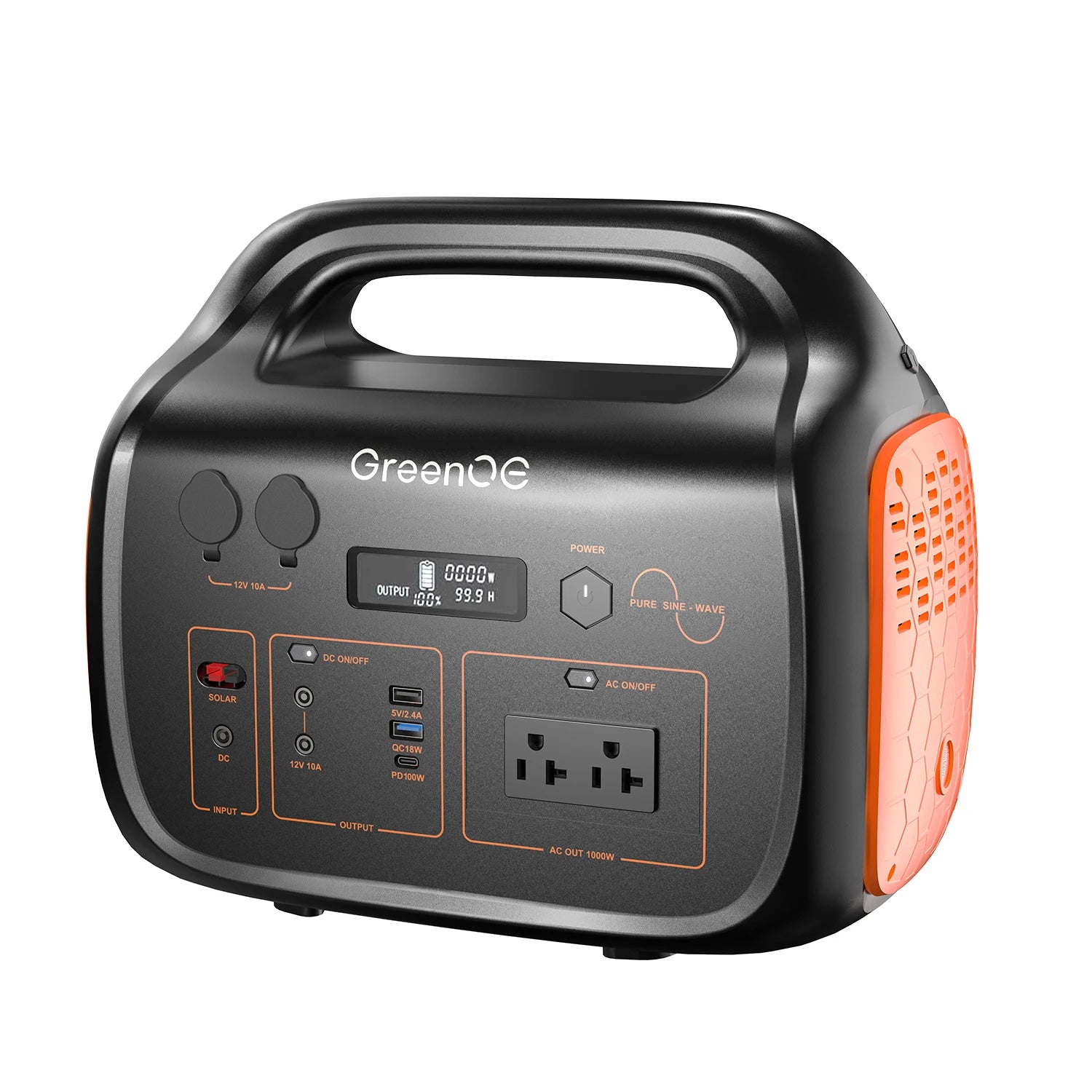 1000W 1024Wh Portable Power Station USB-C Camping Power Bank for Outdoors Solar Generator with LED 11 Ports Travel Home