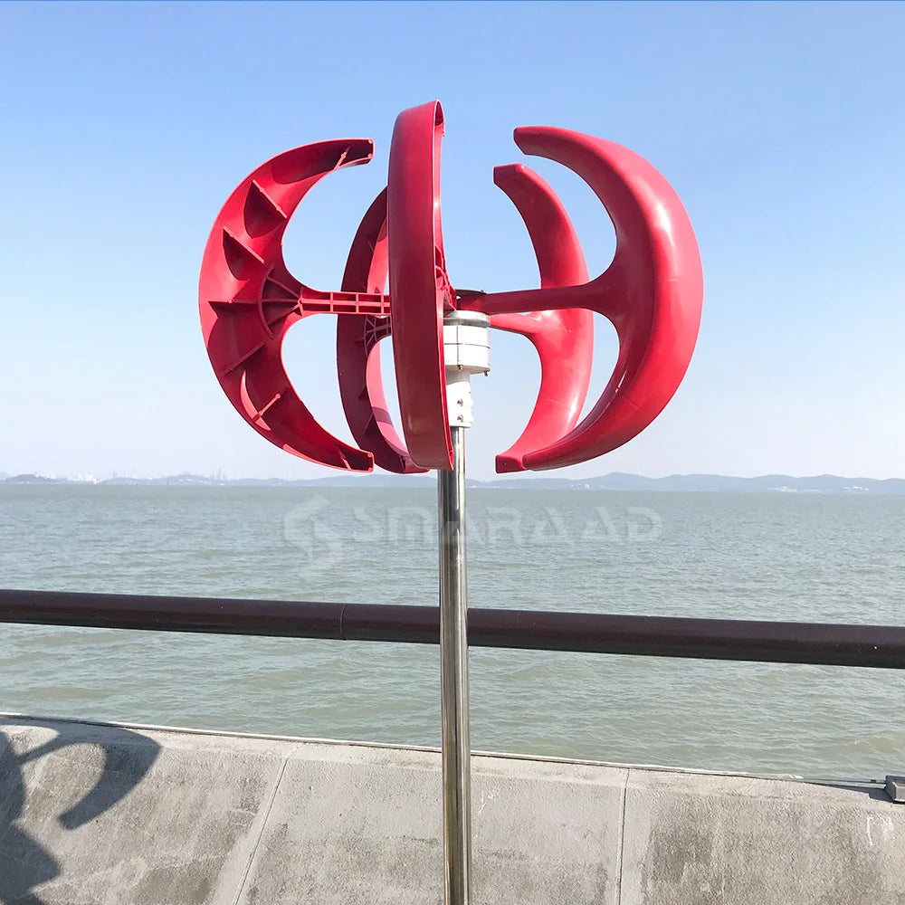 5000W Vertical Wind Turbine 12V 24V 48V Small Windmill Free Energy 220V Household Farm Sent To MPPT Controller