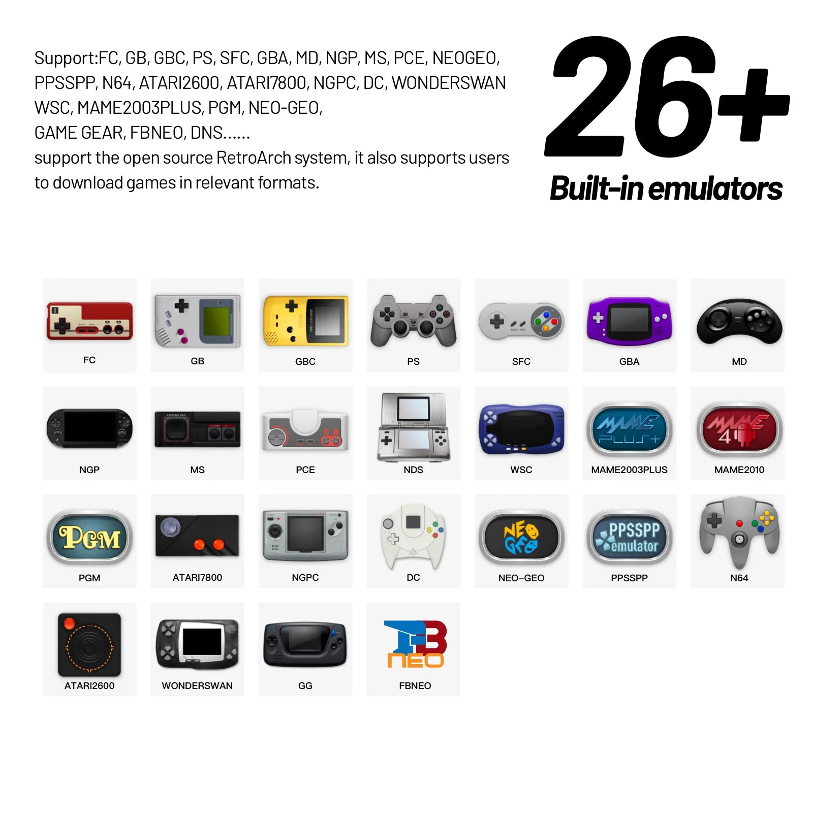 Trimui Smart Pro Handheld Game Console 4.96''IPS Screen Joystick RGB Lighting Linux System Smartpro Retro Video Game Player Gift
