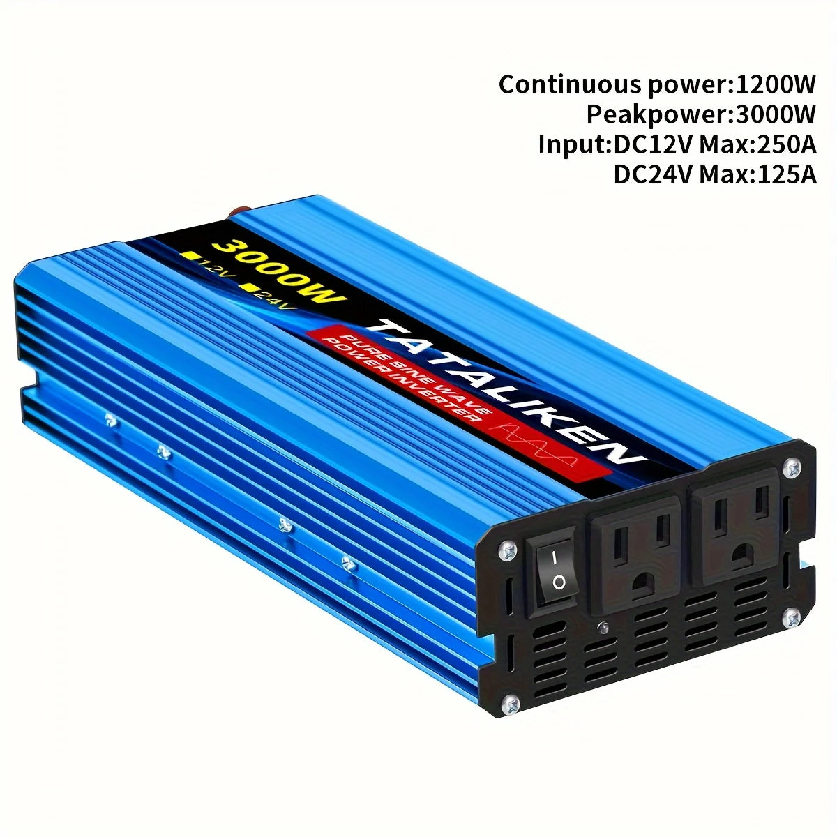 1000W/22000W/3000W/4000W 2 Sockets  Household Car Inverter DC12V to AC110V Pure Wave String 60HZ