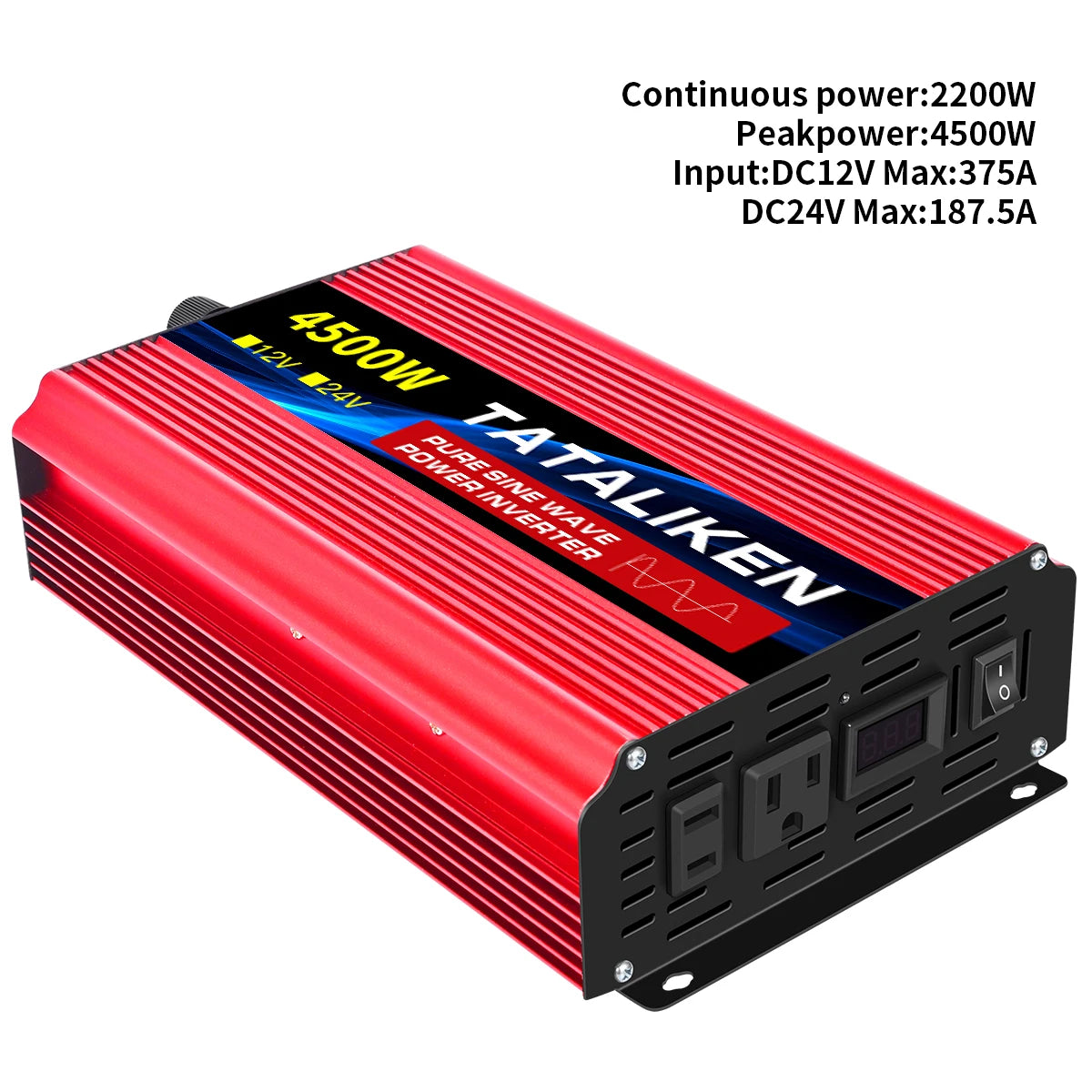 1000W/22000W/3000W/4000W 2 Sockets  Household Car Inverter DC12V to AC110V Pure Wave String 60HZ