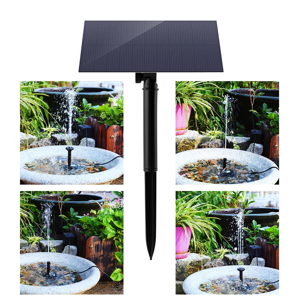 5W 5V Solar Water Pump Garden Decoration with Stake Solar Panel Fountain Watering System Energy Saving 180L/h Kits for Fish Tank
