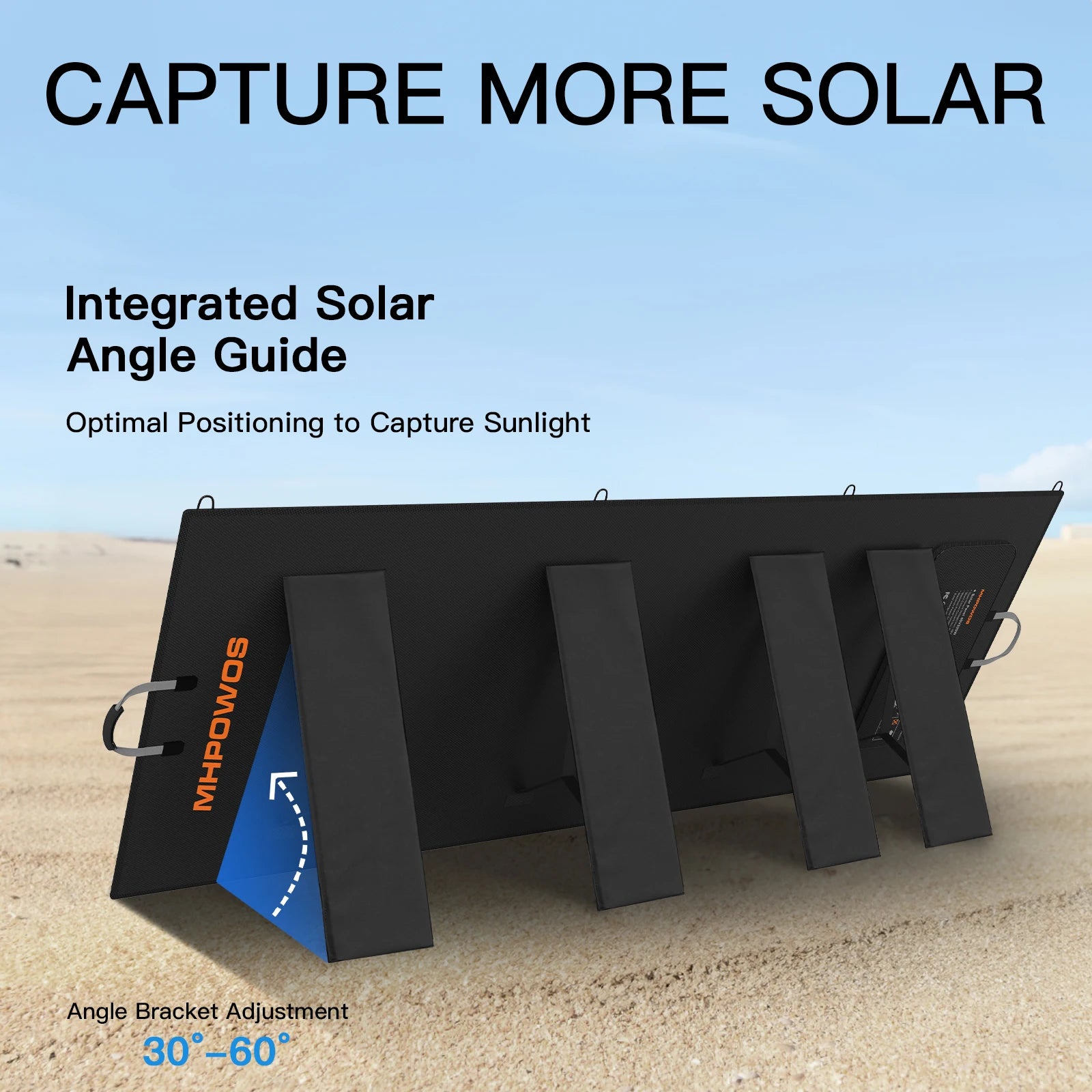 MHPOWOS 220/400W Lightweight Portable Solar Panel , Foldable Solar Panel with Kickstands for RV,Camping, Off Grid System