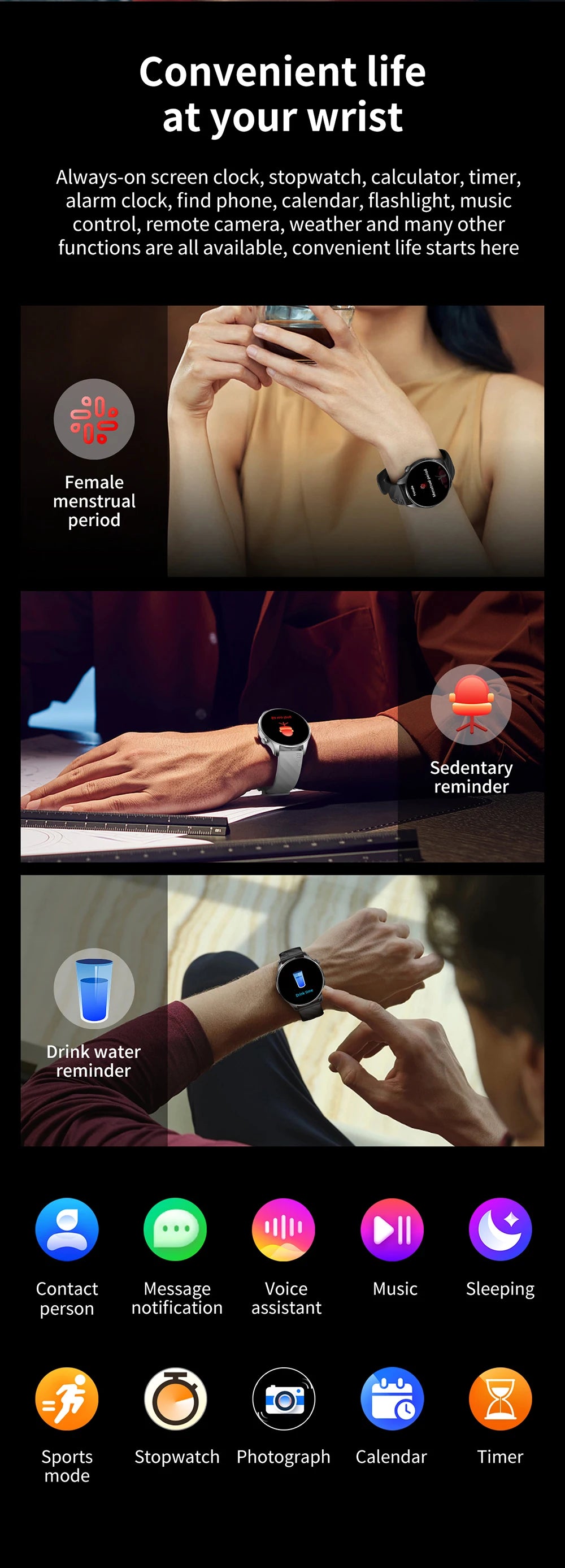 KUMI GW3 Pro Smartwatch 1.43" AMOLED Display IP68 Waterproof Bluetooth 5.2 Fitness Watch Heart Rate Blood Oxygen Tracker