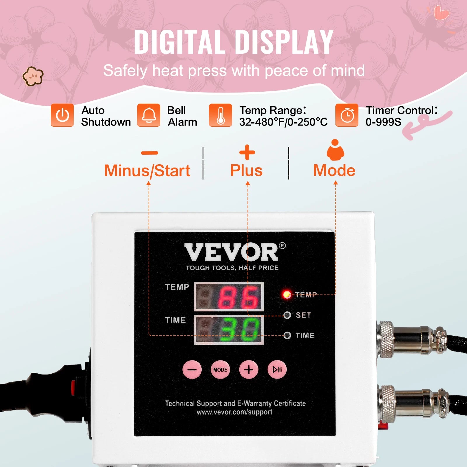 VEVOR Heat Press 15 x 15 in Heat Press Machine, Slide Out Heat Transfer Machine Fast and Even Heating 2-Layer Insulation Cotton