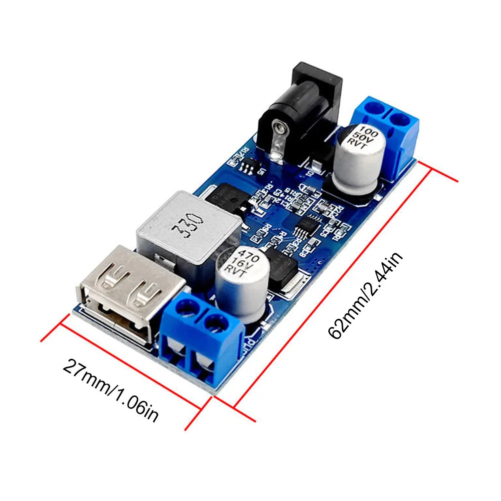 DC-DC 24V/12V To 5V 5A Step-down Charging Module USB Buck Step Down Converter Module Step-down Power Supply Module for Phone