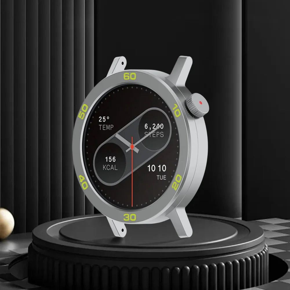 Metal Bezel Ring Replacement Case Cover Ring Tempered Glass Protective Flim Metal Watch Bezel for CMF by Nothing Watch Pro 2