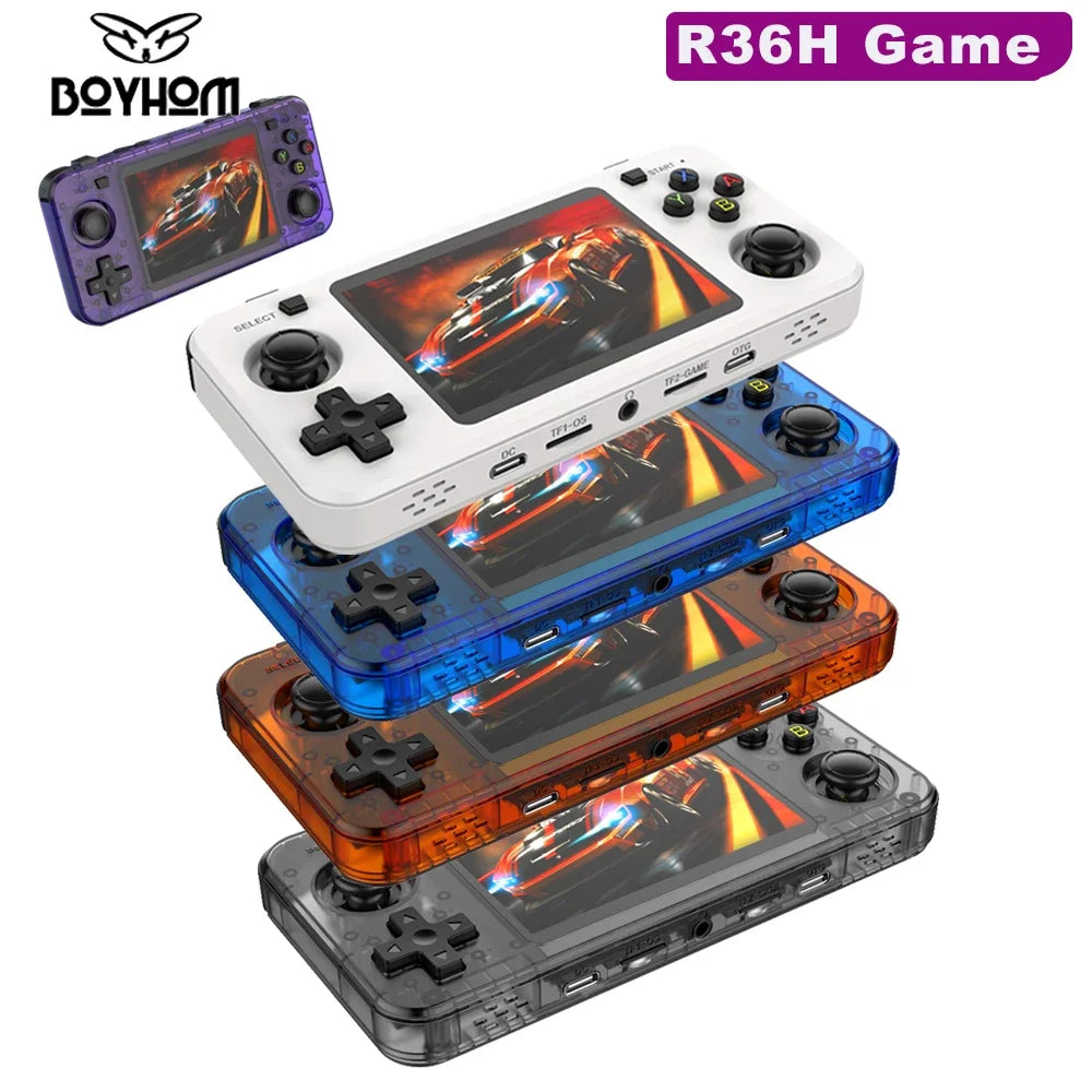 BOYHOM R36H Dual-RAM & Genuine Linux ARKOS Retro Handheld Classic Game Consoles 3.5 inch IPS Screen Portable Video Player