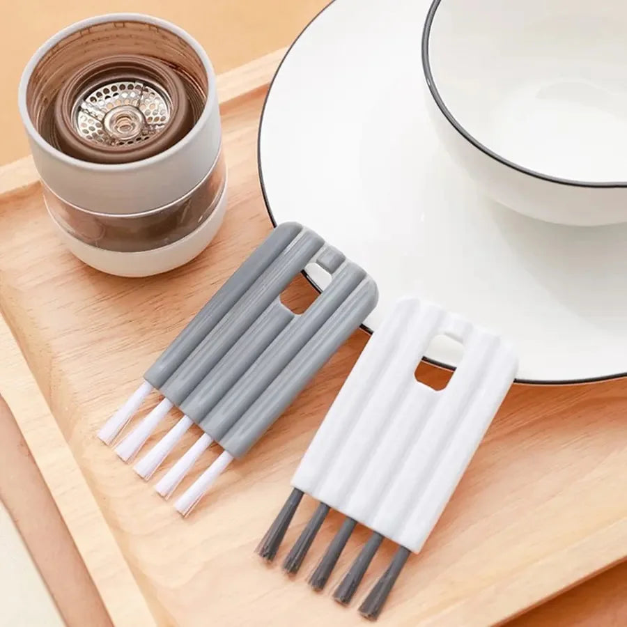 Multifunctional Keyboard Cleaning Brush Crevice Thermos Cup Lid Keyboard Bottle Mouth Brush Curved Handle