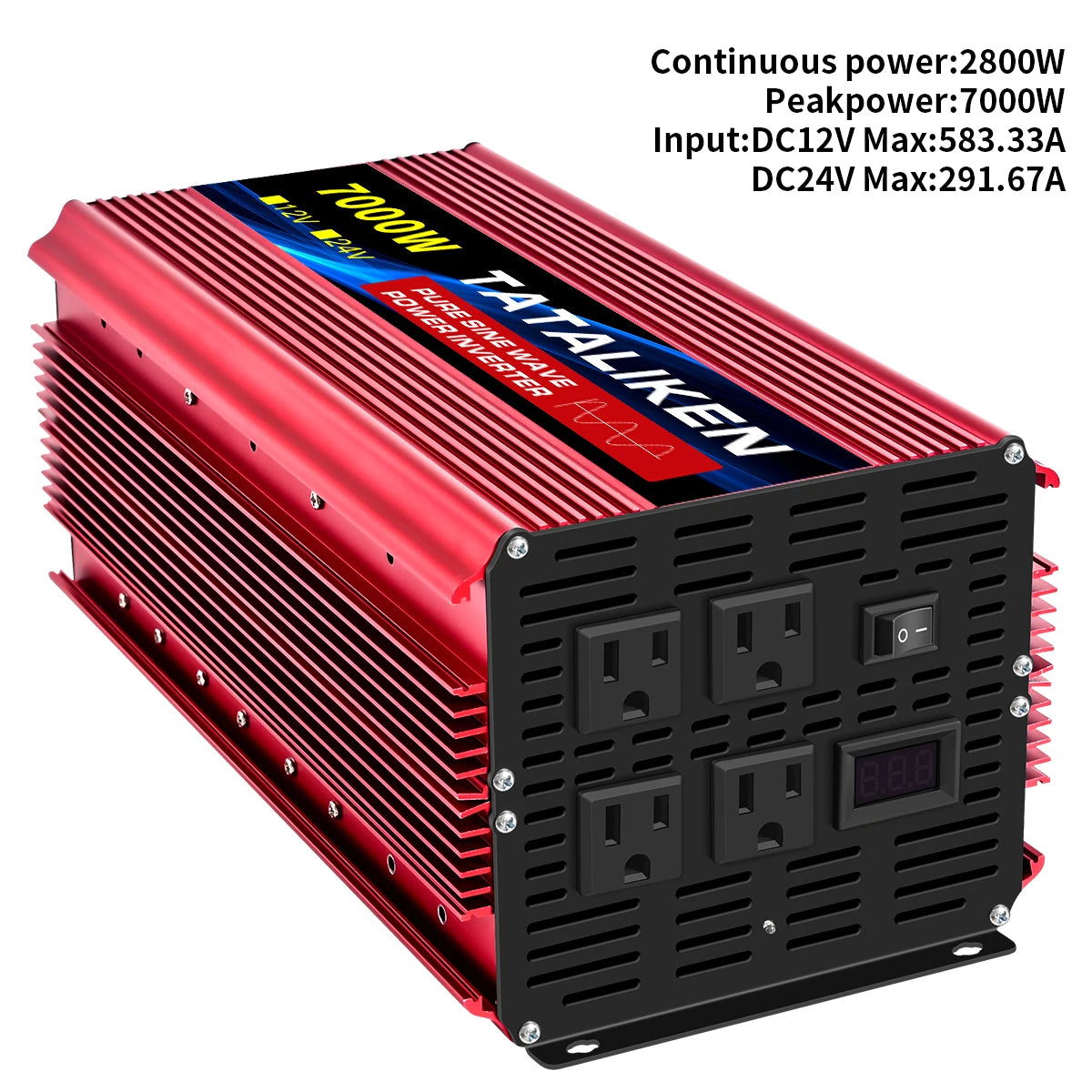 1000W/22000W/3000W/4000W 2 Sockets  Household Car Inverter DC12V to AC110V Pure Wave String 60HZ