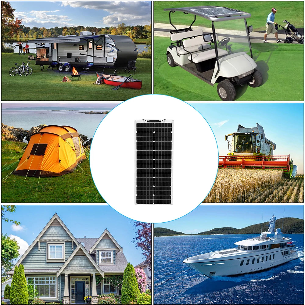 19.8V 50 Watt Flexible Solar Panel 12V 50W Solar Cell Power Generation System Waterproof  Panels For Car/RV/Yacht Battery Charge