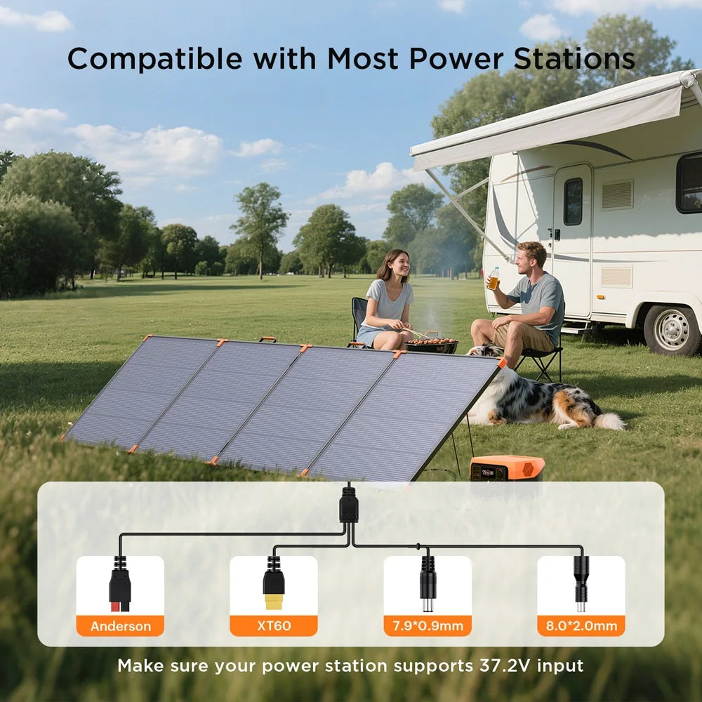 ZOUPW 400W Portable Solar Panel N-Type 16BB High-efficiency N-Type 16BB Cells with a 25% Conversion Rate Durable ETFE Layer