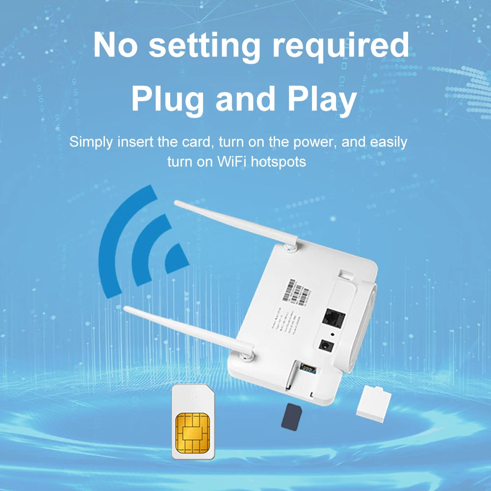 CPE106-E Wireless Hotspot 300Mbps 4G Router Wireless Modem External Antenna with Sim Card Slot EU Plug Internet Connection