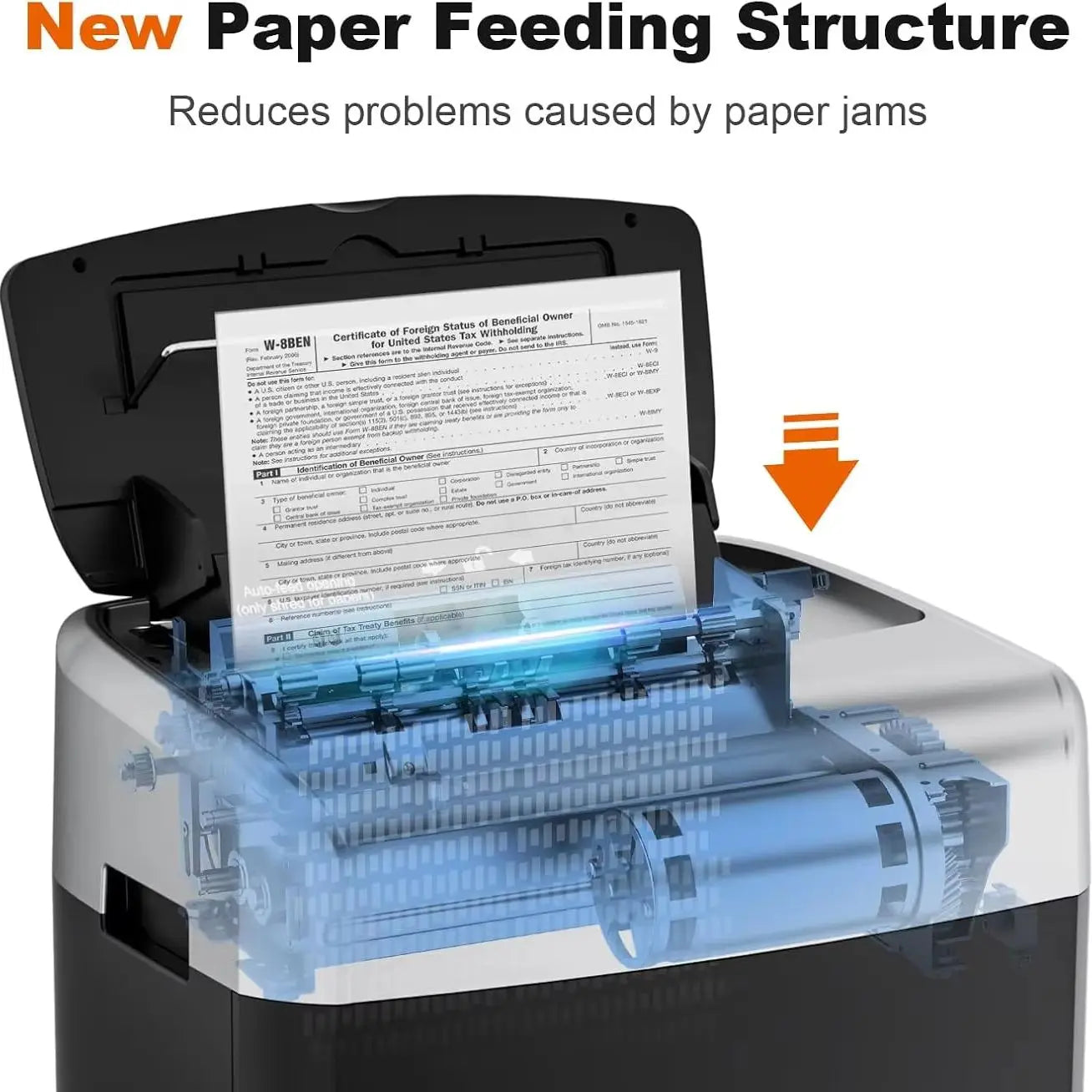 Bonsaii 110-Sheet Micro Cut Paper Shredder Auto Feeder Heavy Duty Paper Shredder for Office Use with 6 Gal large Wastebin
