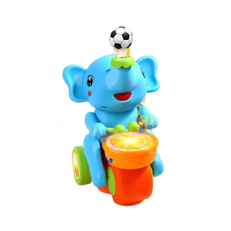 Musical Walking Elephant Drummer Toys for  Kid Musical Toy with LED Light Music Sensory Activity Toys Learning Educational Toys