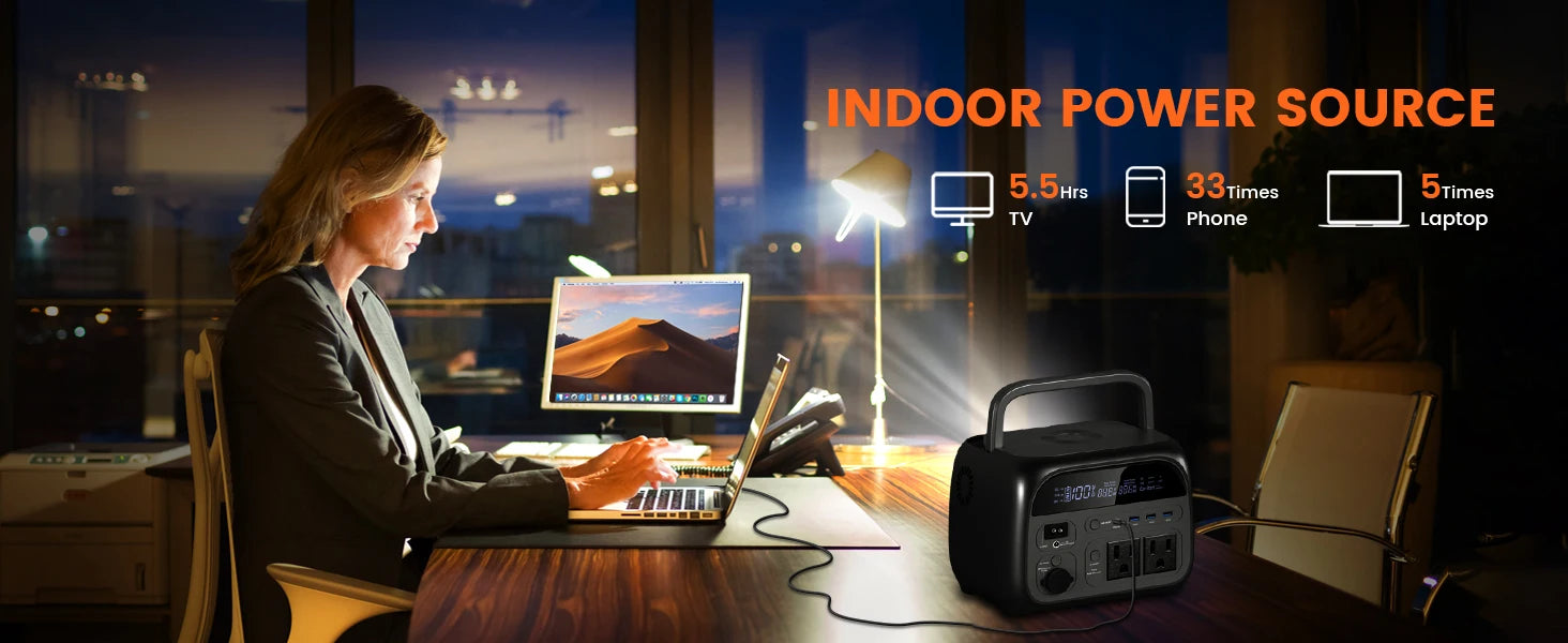 CTOLITY AP400 345WH 500W Portable Power Station 108000mAh Camping Lifepo4 PowerBank Portable Backup Generator UPS Home RV