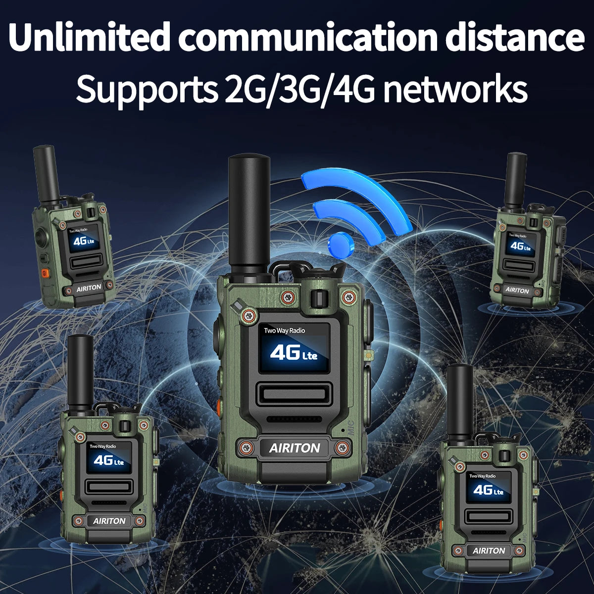 2X AI-G7 Global Network POC Radio Walkie Talkie 4G WiFi Unlimited Range Type-C Long Range Sim Card Two Way Radio for Hunting
