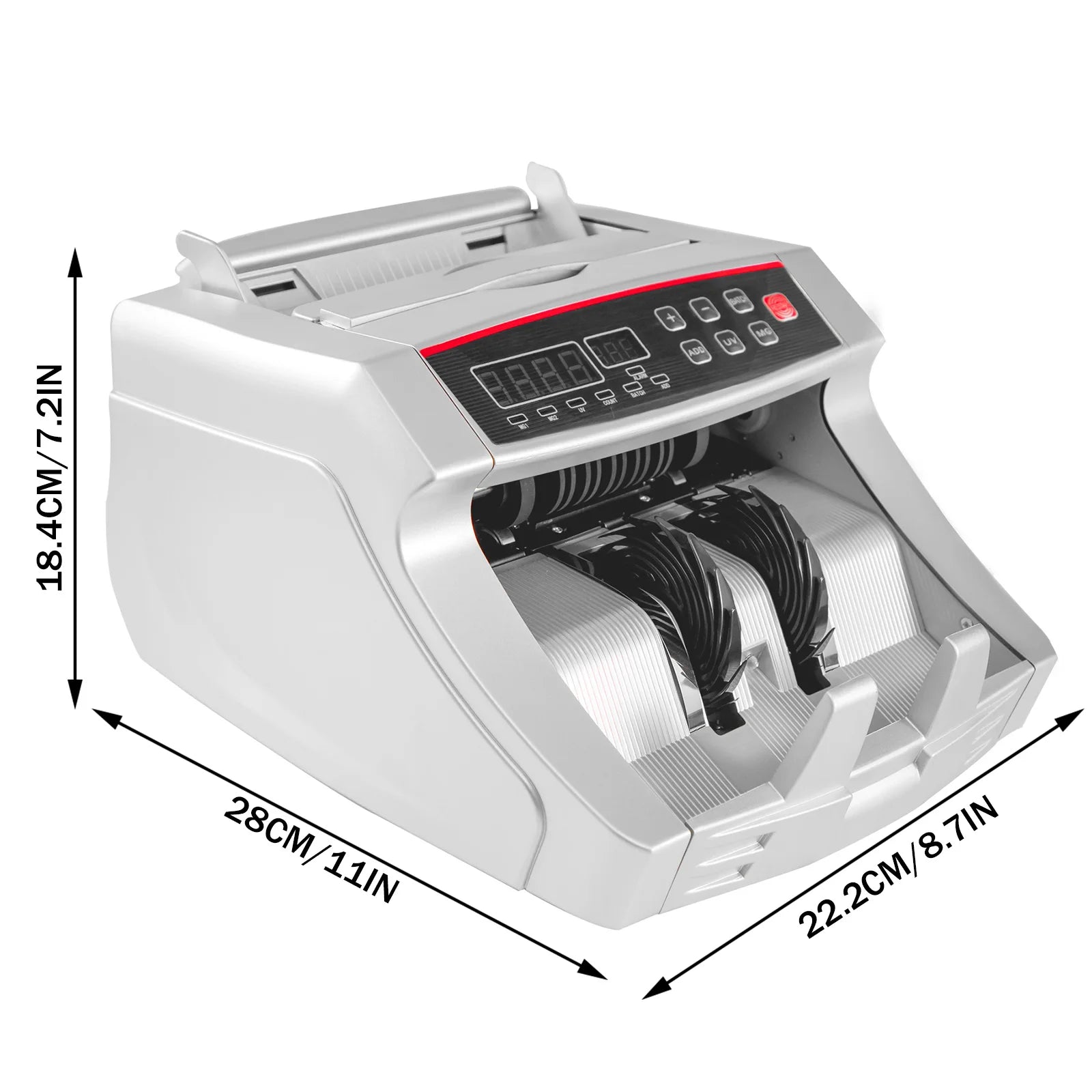 VEVOR 1000 Pcs/Min Money Counter Business Cash Register Euros Bills Fake Banknote Detector by UV and MG Function for Banks Shops
