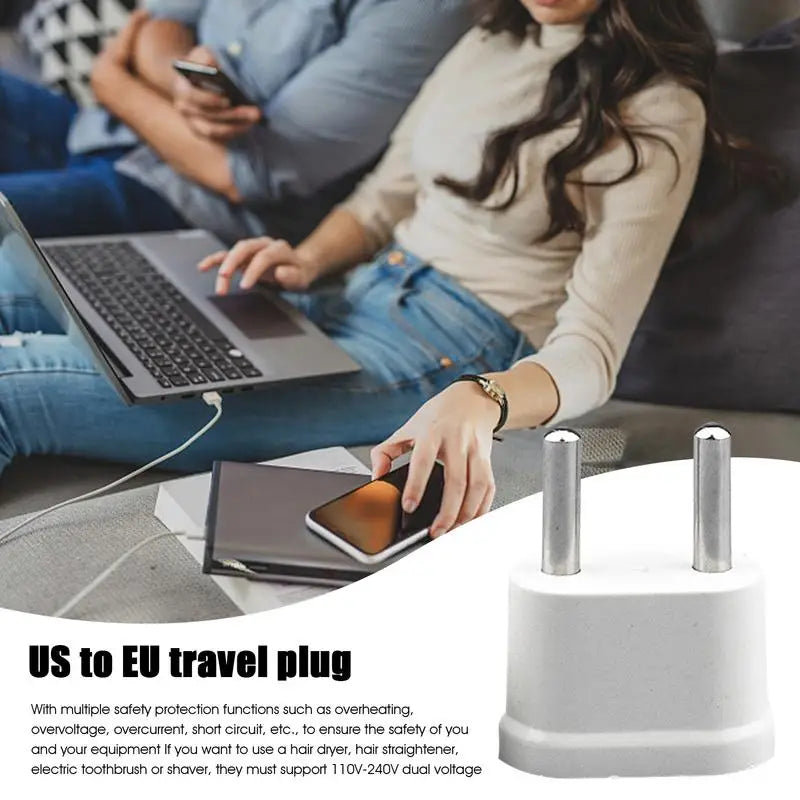 1pcs EU Socket Adapter 2pin 4.0mm 4.8mm European EU To US Plug Power Adapter Converter Electrical Socket Outle
