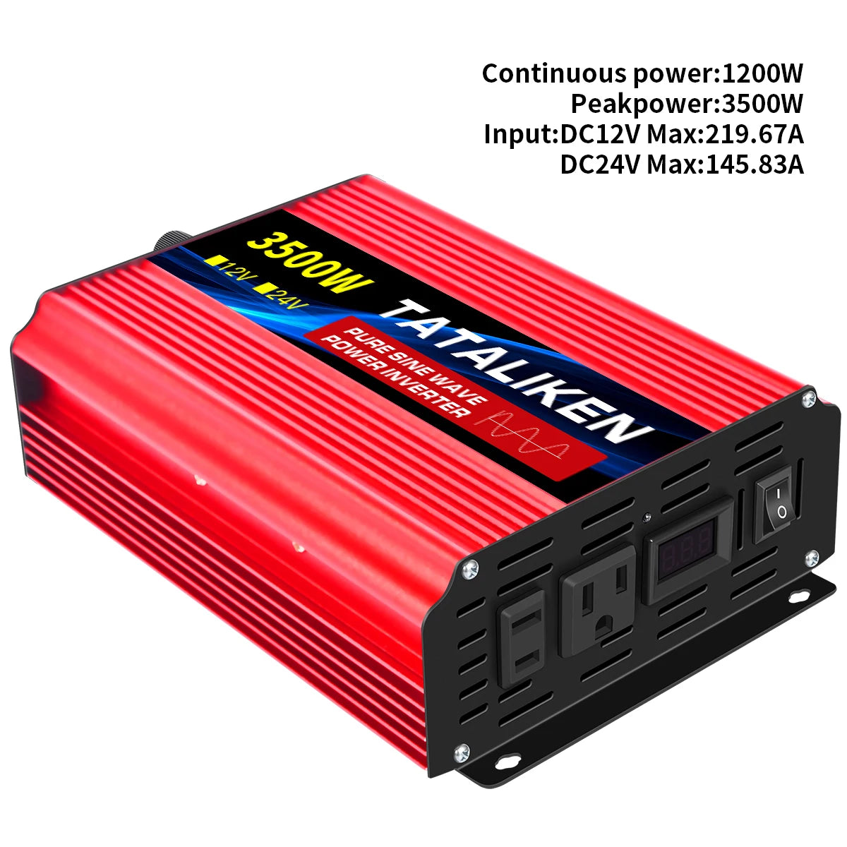 1000W/22000W/3000W/4000W 2 Sockets  Household Car Inverter DC12V to AC110V Pure Wave String 60HZ