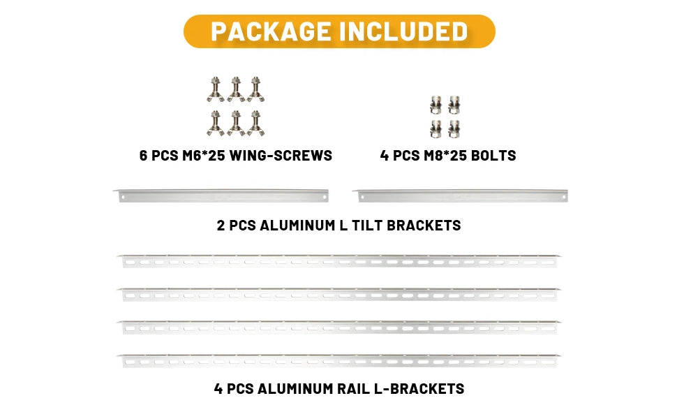 CP-SETUNO 45in Adjustable Solar Panel Tilt Mount Brackets Support up to 100W-500 Watt Solar Panel for Any Flat Surface, Roof, RV