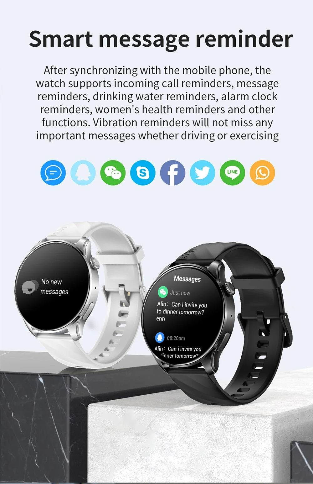 KUMI GW3 Pro Smartwatch 1.43" AMOLED Display IP68 Waterproof Bluetooth 5.2 Fitness Watch Heart Rate Blood Oxygen Tracker