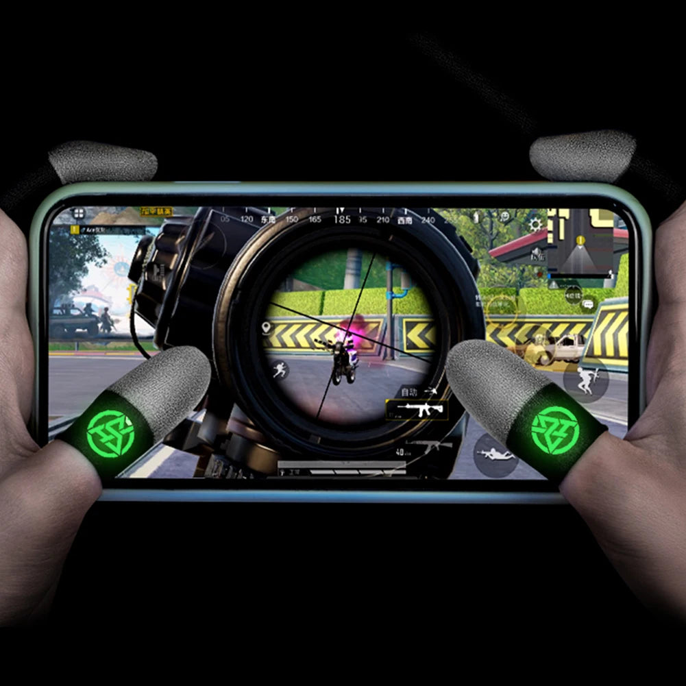 Game Fingertip Gloves Luminous Anti-slip Touch Screen Finger Sleeve Breathable Gaming Finger Cots for PUBG Phone Games Accessory