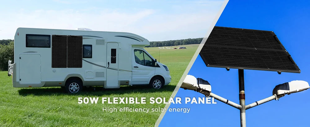 19.8V 50 Watt Flexible Solar Panel 12V 50W Solar Cell Power Generation System Waterproof  Panels For Car/RV/Yacht Battery Charge