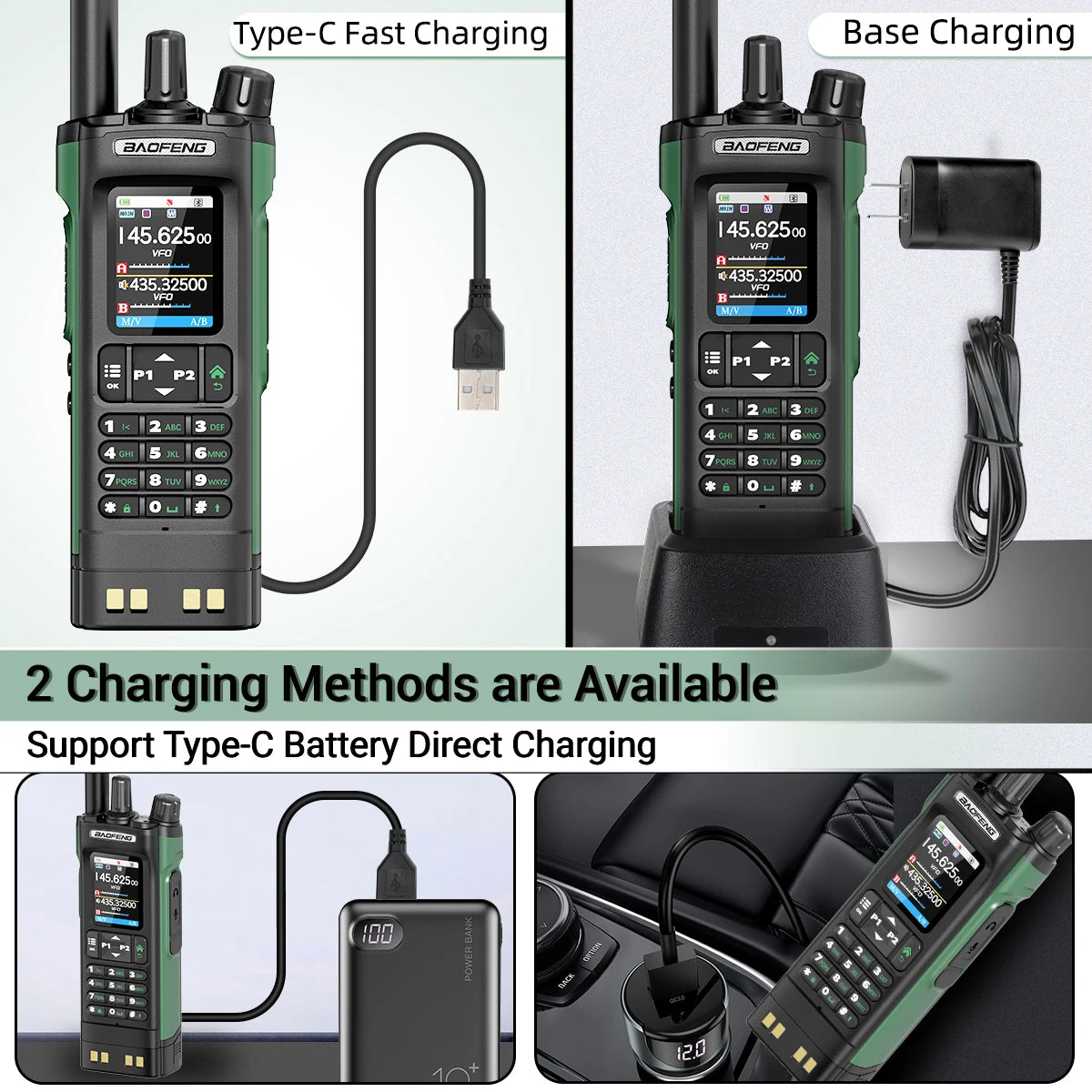 Walkie Talkie Baofeng UV-32 Multi Band 10W GPS Bluetooth Programming Amateur AM Two Way Radio with 2.0" Screen Type-C Ham Radio