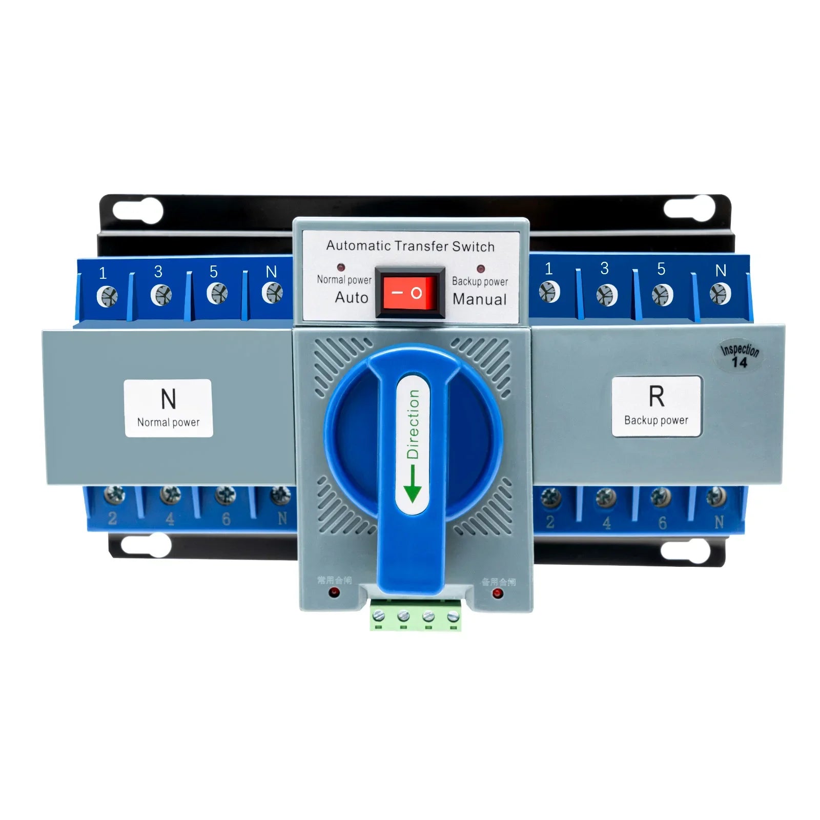 4P/63A Dual Power Automatic Transfer Switch 220V/400V CB Level Power Supply Switch w/Manual & Auto Mode for Home Office Hospital