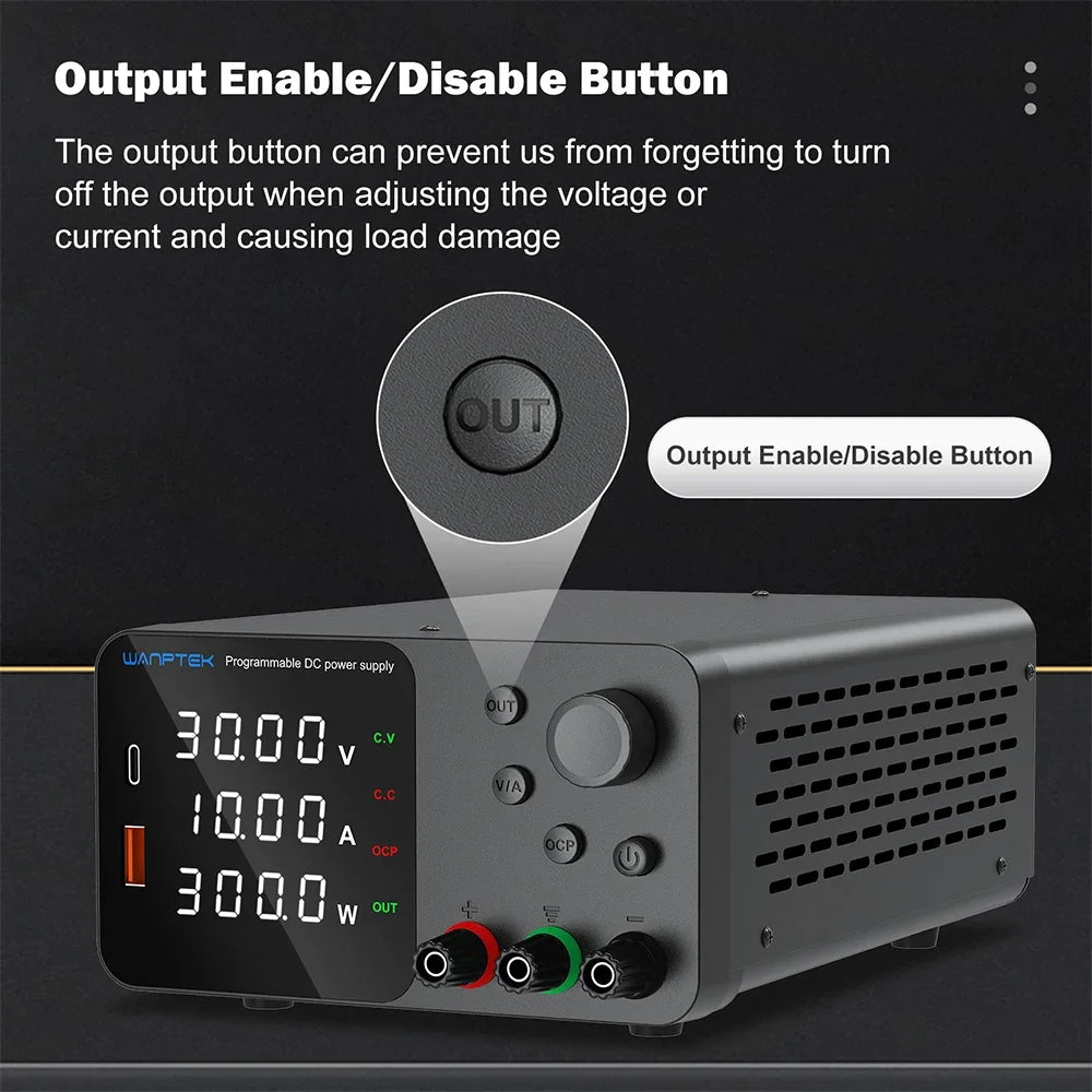 Wanptek Adjustable Lab DC power supply 30V 5A 10A 60V 5A Bench Power Source Stabilized Voltage USB power supply 120V 3A 160V 2A