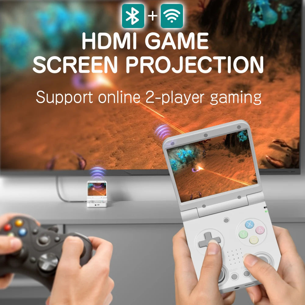 MIYOO Flip V2 Handheld Game Players 3.5''IPS Screen Linux System Onion OS Video Game Consoles Free Storage Bag Gamer Gift Gaming
