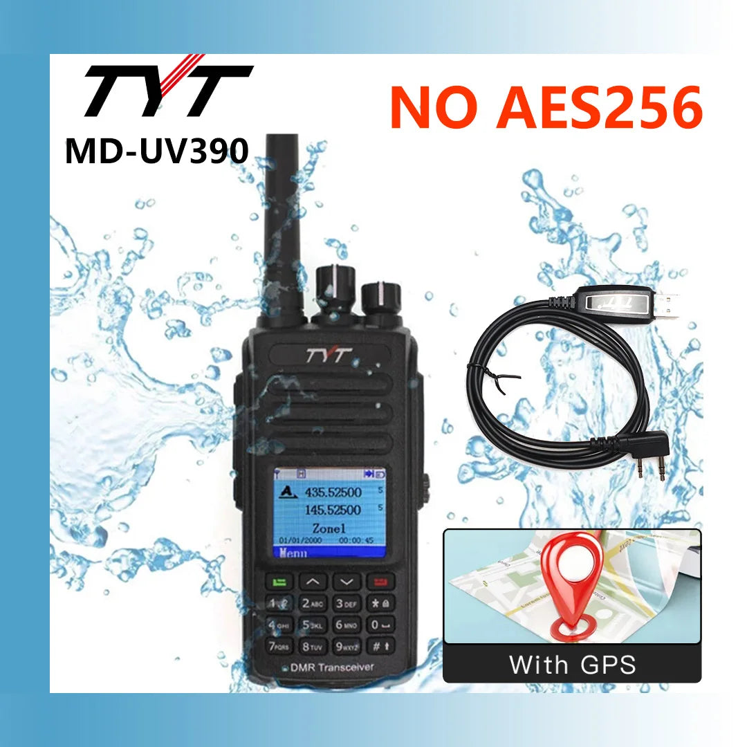 TYT NEW AES256 Encryption MD-UV380/390  Digital Walkie Talkie VHF UHF Dual Band Waterproof Radio GPS Ham Radio DMR Walkie Talkie