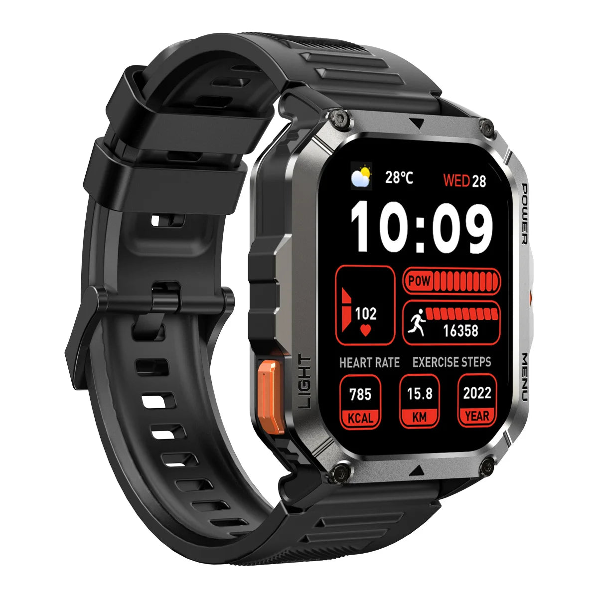 Blackview 2025 New  Waterproof Rugged Smart Watch W70 Pro 900mAh Rugged Smart Watch for Outdoor With Emergency Lighting, Compass