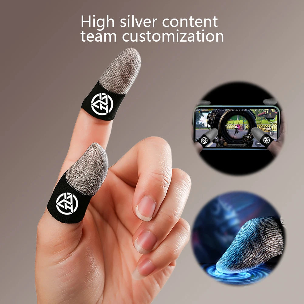 Game Fingertip Gloves Luminous Anti-slip Touch Screen Finger Sleeve Breathable Gaming Finger Cots for PUBG Phone Games Accessory