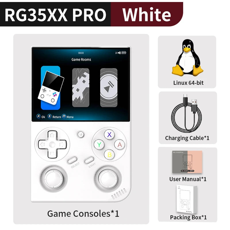 Anbernic RG 35XXPro Retro Handheld Game Console 3.5" IPS Screen Linux 64bit 3200mAh Gaming Player Support RixelHK WiFi Streaming