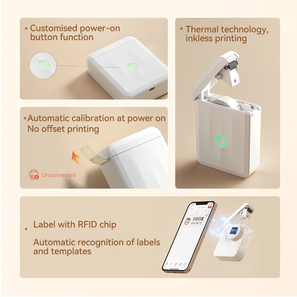 Niimbot D11/D110 Label Maker Wireless Pocket Self-Adhesive Name Tag Sticker Printer for Home Office