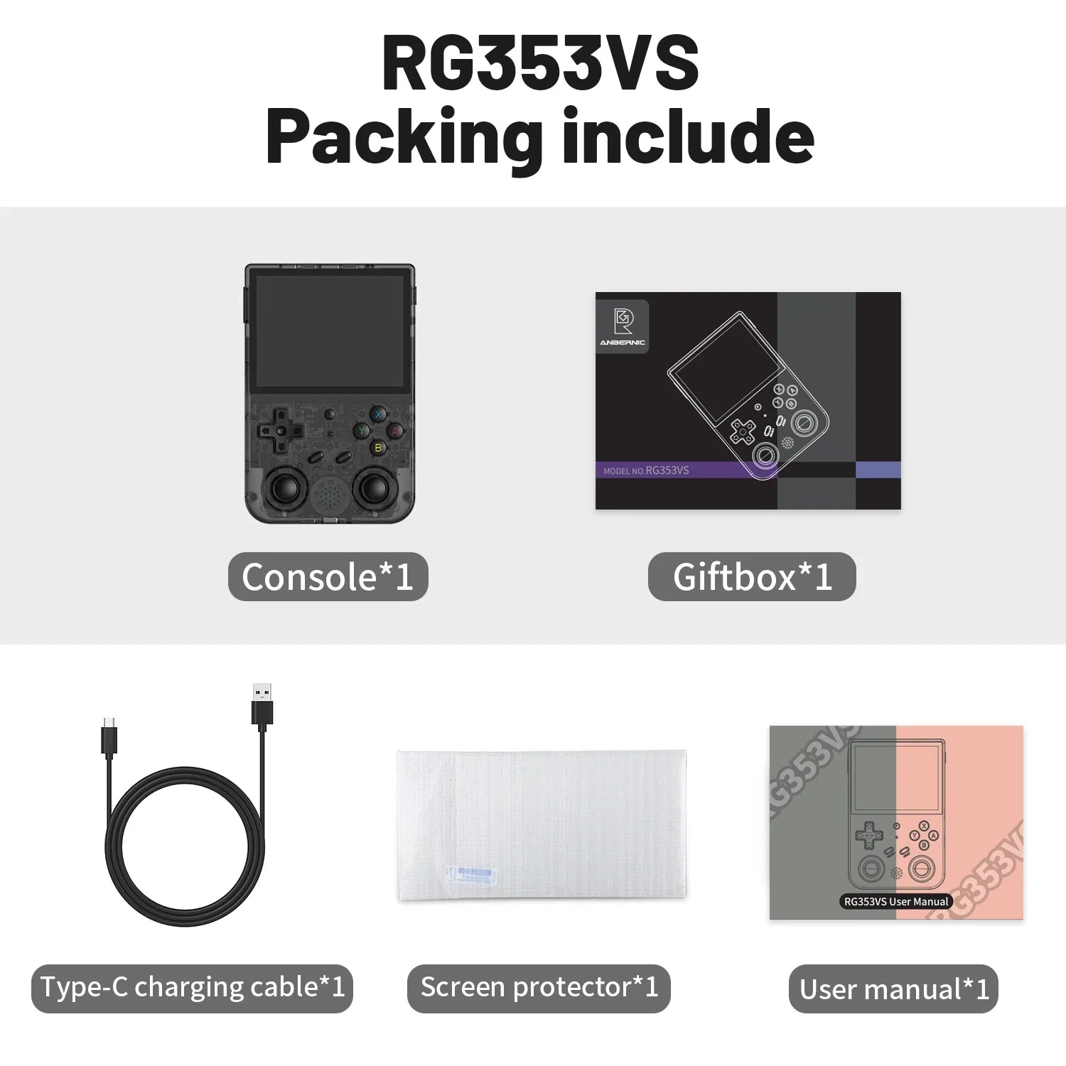 ANBERNIC RG353V RG353VS Handheld Game Console 3.5'' IPS Screen HDMI Output Android Linux OS Supports Wift Built-in 20000 Games